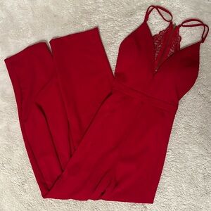 Women’s red jumpsuit